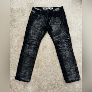 Size 36 slim baggy denim ash black